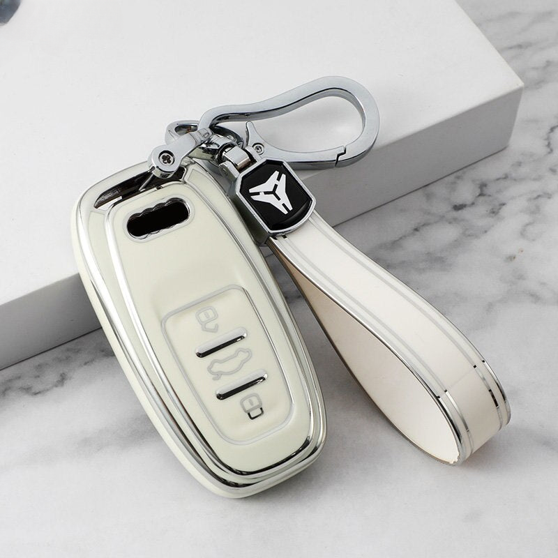 Car Key Cover Silver Edge