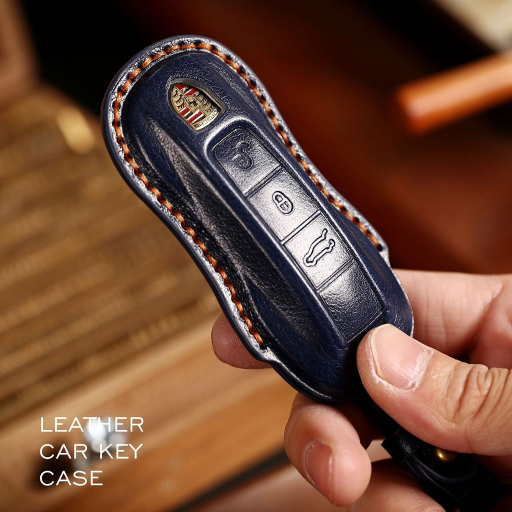 Étui pour clé Porsche | Cuir véritable, conception étanche | Compatible avec tous les modèles