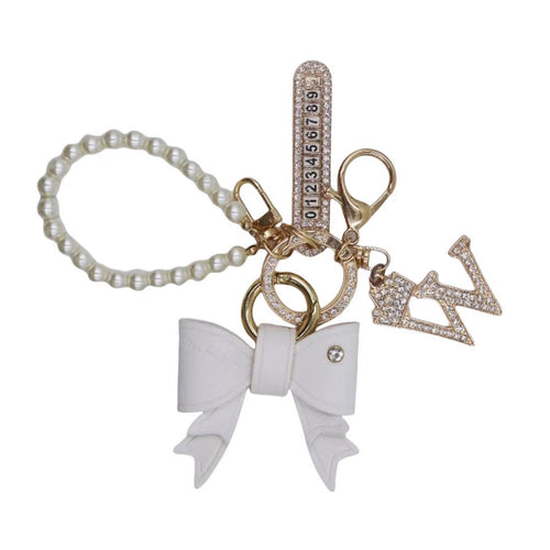Carsine 💝 Classic & Elegant Accessory Set Pearl Chain + Bow + Phone Number / A