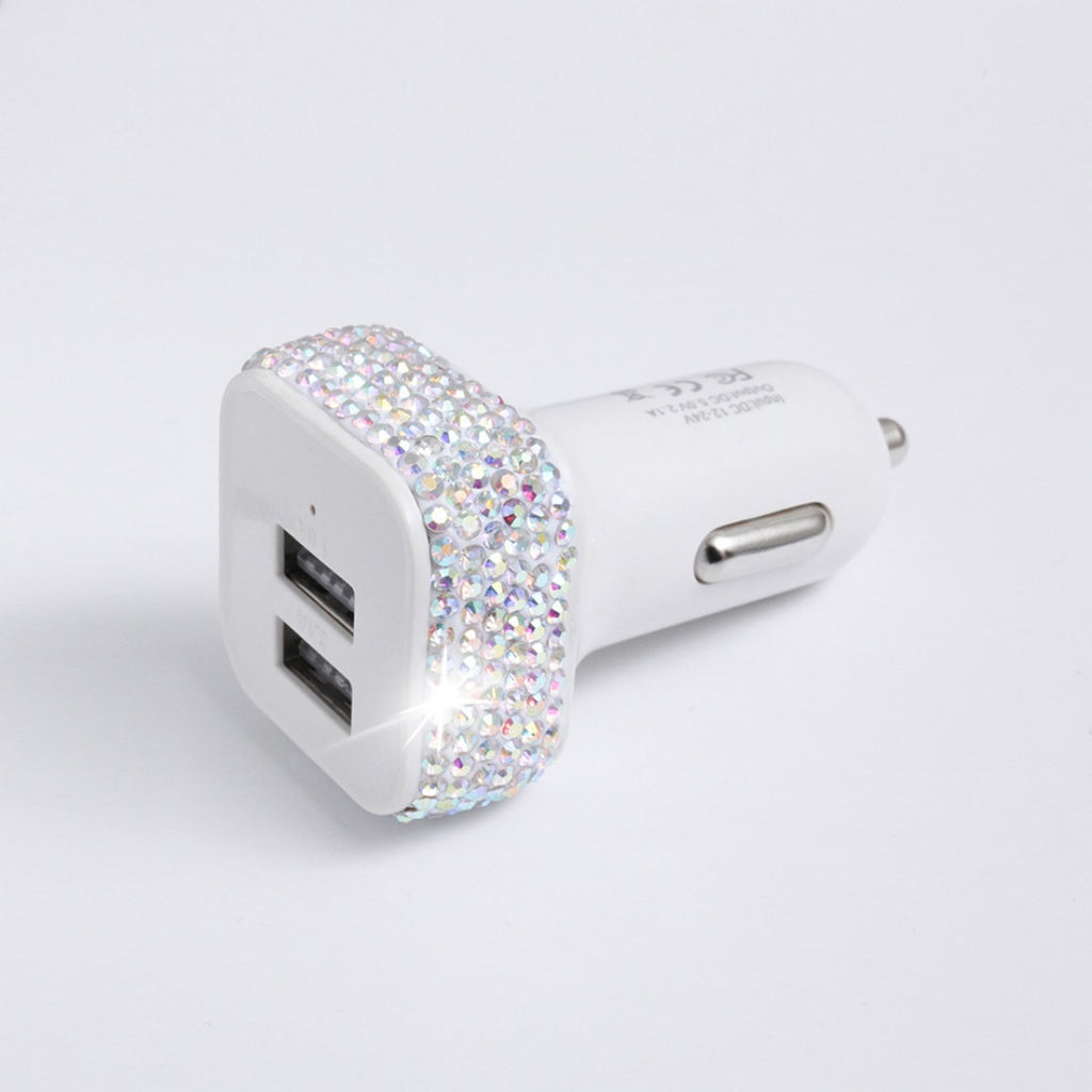 Rhinestone Car Charger Dual USB