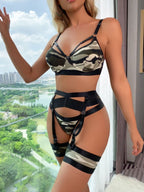 Camouflage sexy women's underwear garter straps G string Thong