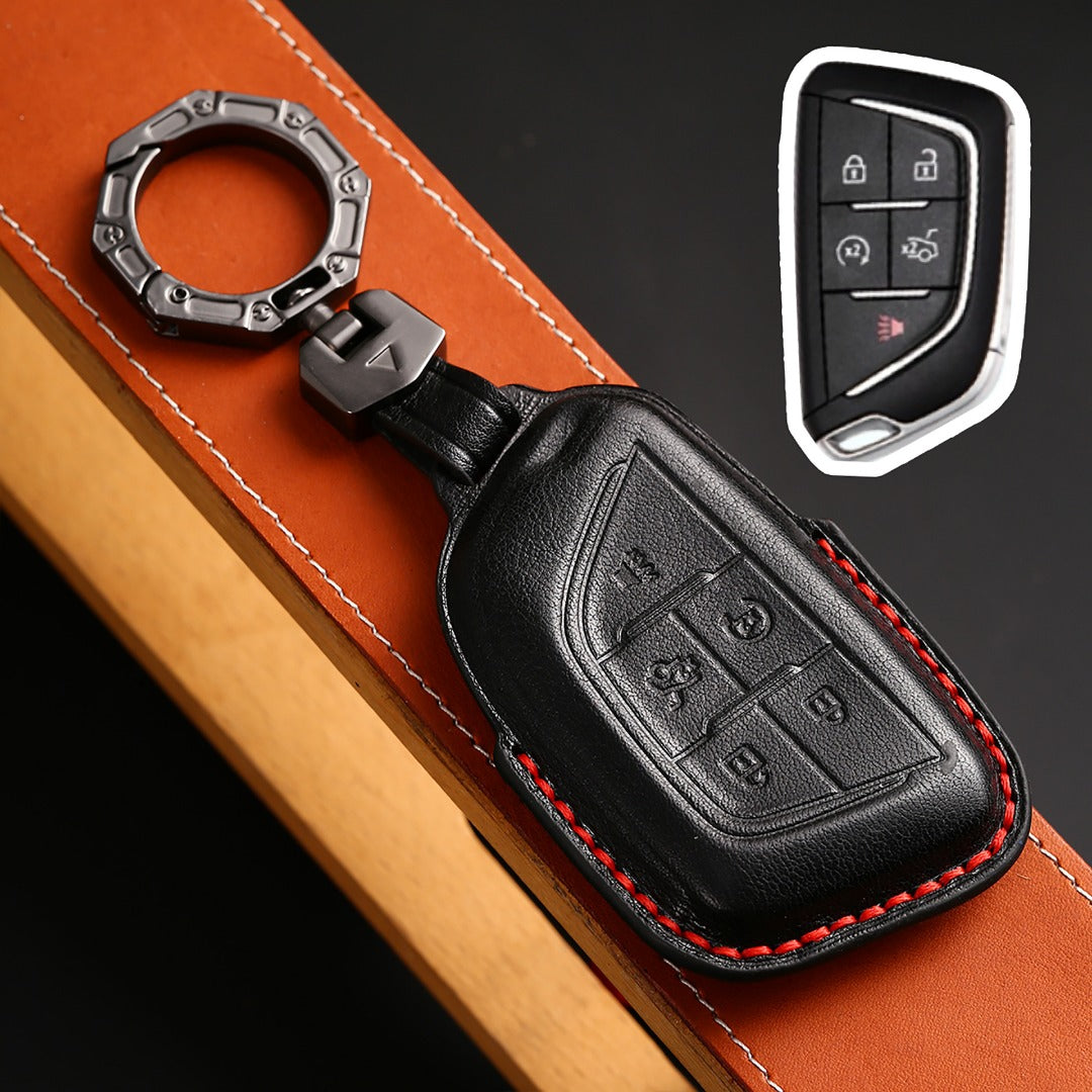 Cadillac Leather Key Cover - Premium Protector for All Models