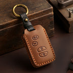 Étui de clé de voiture en cuir Crown pour Toyota Camry Highlander, 3 ou 4 boutons