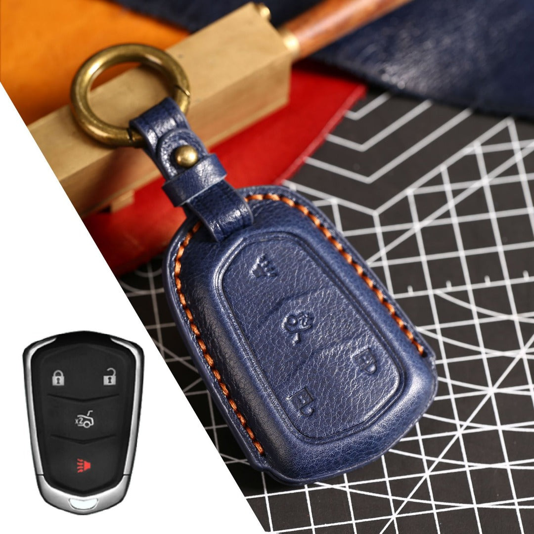 Cadillac Leather Key Cover - Premium Protector for All Models