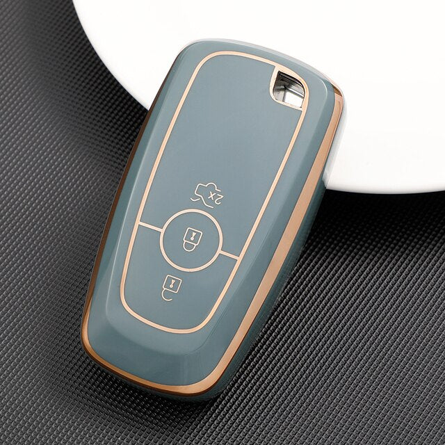Carsine Ford Car Key Case Golden Edge Grey / Key case