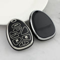 Carsine Chevrolet Buick GMC Yukon Car Key Cover Silver Edge Black / Key case