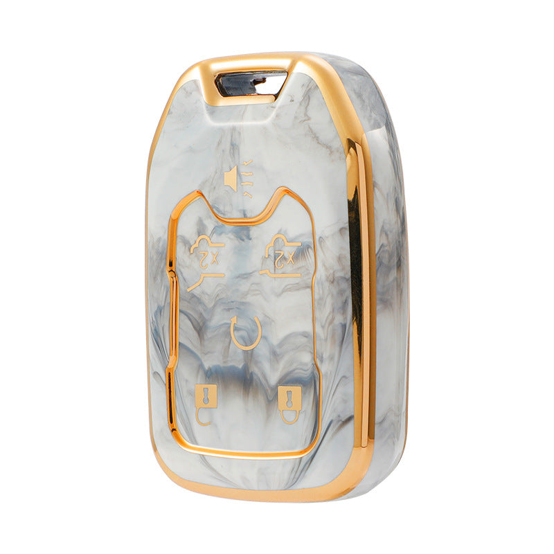 Carsine GMC Car Key Case Gold Inlaid With Jade