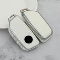 Carsine BMW Car Key Cover Silver Edge White / Key case