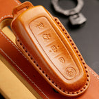 Étui de clé de voiture en cuir à 5 boutons pour Ford Edge, Explorer, Lincoln MKT et Navigator 2017