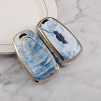 Carsine Chevrolet Car Key Case Gold Inlaid With Jade Blue / Key case