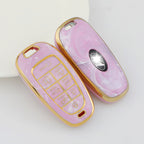Carsine Hyundai Car Key Case Gold Inlaid With Jade Pink / Key case