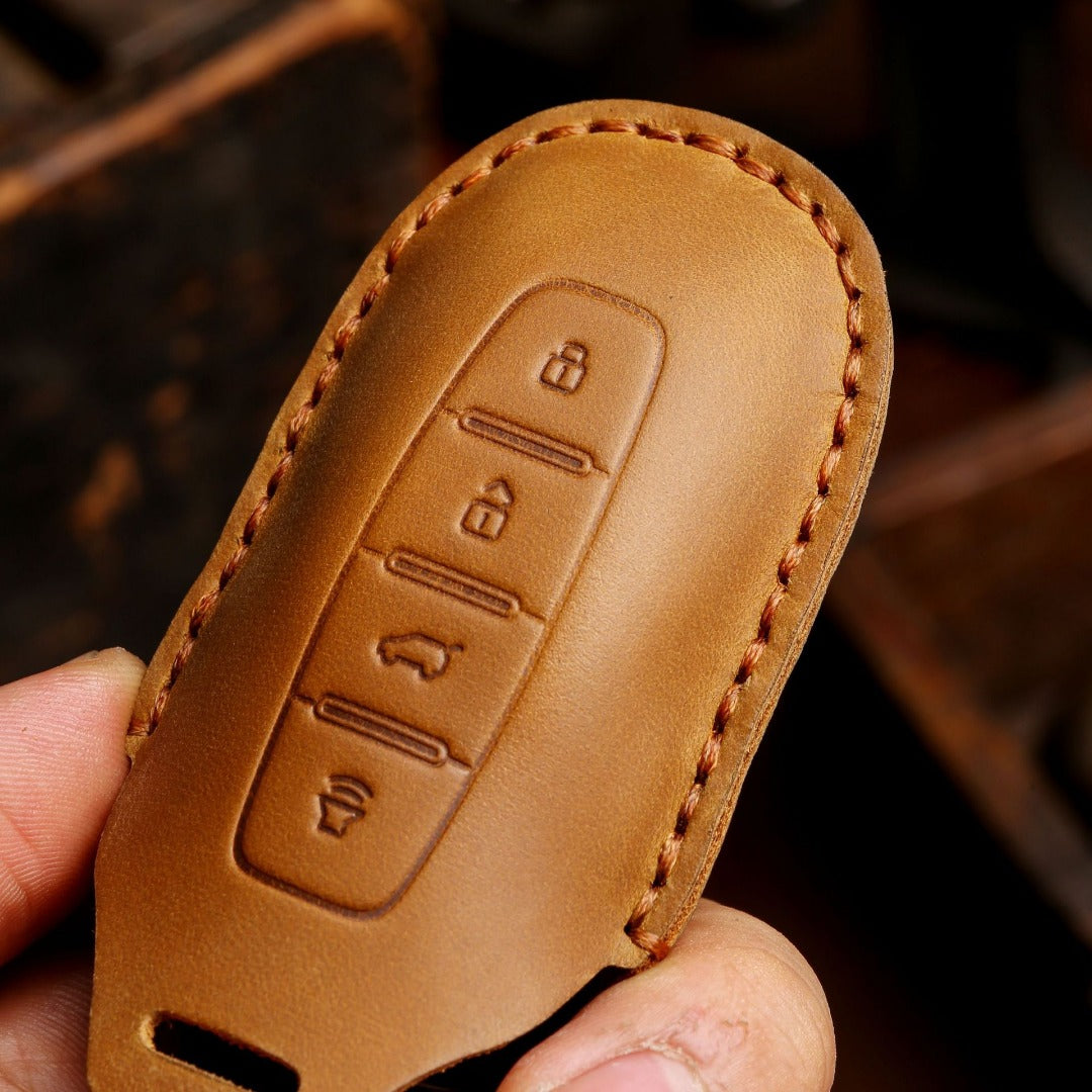 Étui de clé de voiture en cuir Ford Equator à 4 boutons