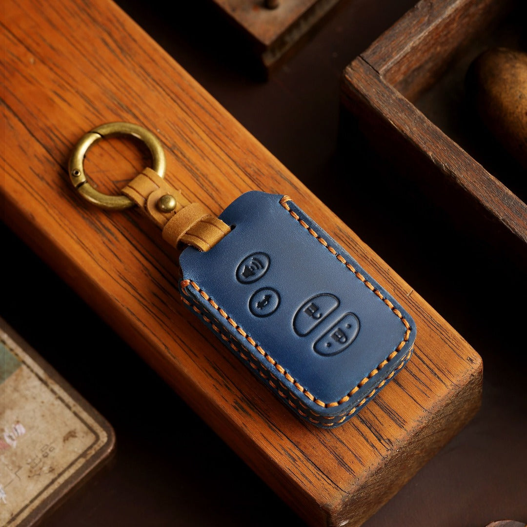 Étui de clé de voiture en cuir Crown pour Toyota Camry Highlander, 3 ou 4 boutons