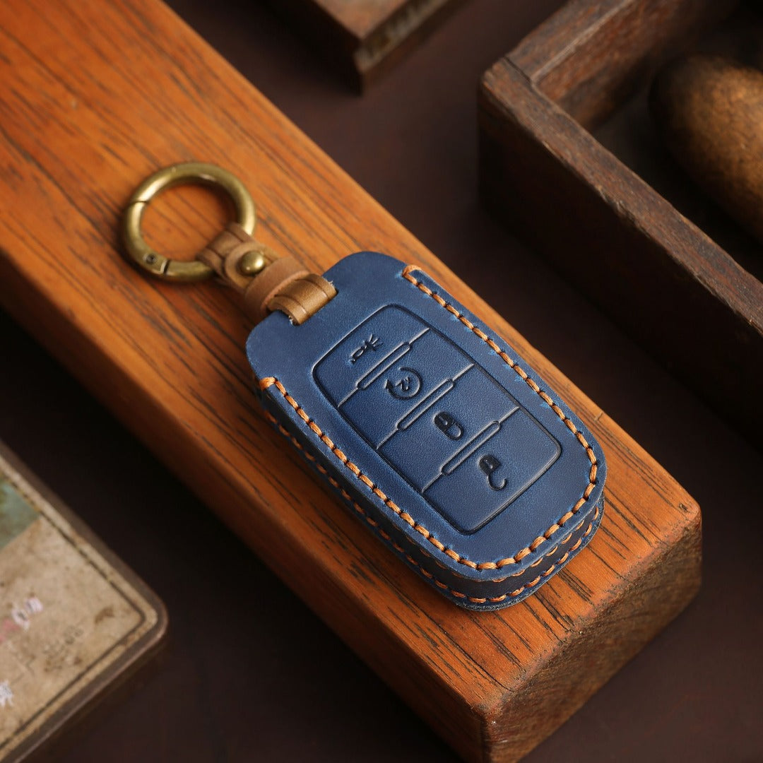 Dodge GMC Leder-Autoschlüsselhülle mit 4, 5 oder 6 Tasten