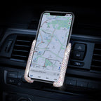 Carsine Rhinestone Car Phone Holder Inserted Or Adsorbed White