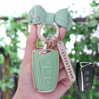Carsine Hyundai Car Key Case Golden Edge Green / Key case + B strap