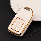Carsine Honda Acura Car Key Case Golden Edge White / Key case