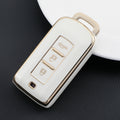 Carsine Mitsubishi Car Key Case Golden Edge White / Key case