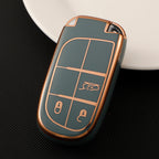 Carsine Jeep Dodge Chrysler Car Key Case Golden Edge Type A / Grey / Key case